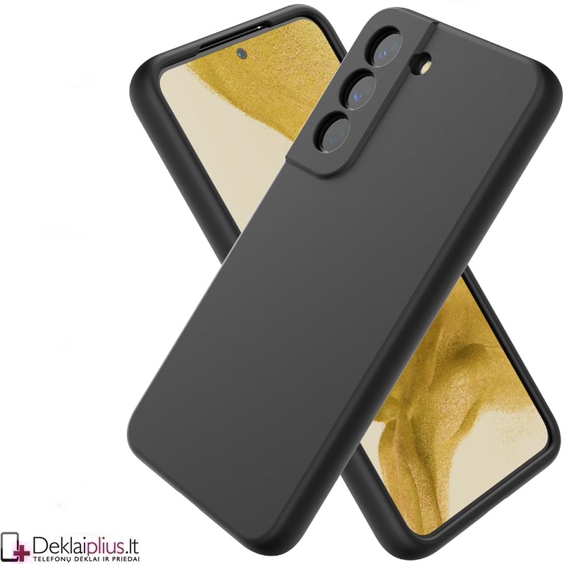 Liquid Air silikoninis juodas dėklas - su kameros apsauga (Samsung S22 Plus) Liquid Air silikoninis juodas dėklas - su kameros apsauga (Samsung S22 Plus)